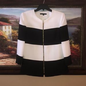 Preston & York black and white 3/4 sleeves Blazer